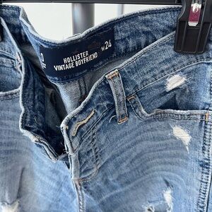 Hollister Women's Distressed Boyfriend Jeans - Light Blue